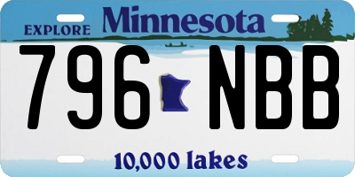 MN license plate 796NBB