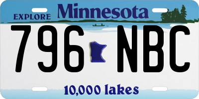 MN license plate 796NBC
