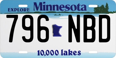MN license plate 796NBD