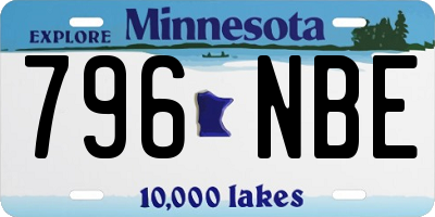 MN license plate 796NBE