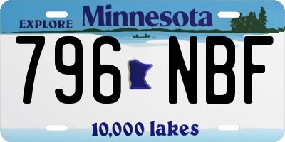 MN license plate 796NBF