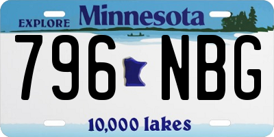 MN license plate 796NBG