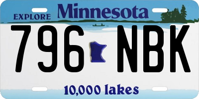 MN license plate 796NBK