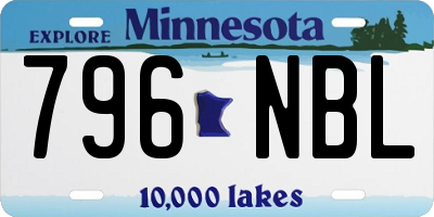 MN license plate 796NBL