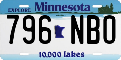 MN license plate 796NBO