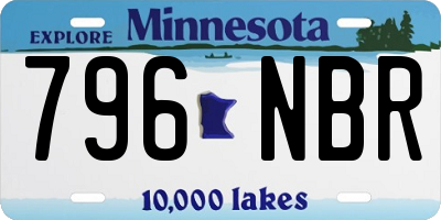 MN license plate 796NBR
