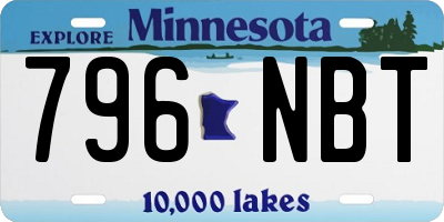 MN license plate 796NBT