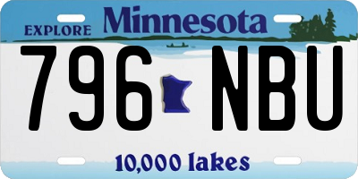 MN license plate 796NBU