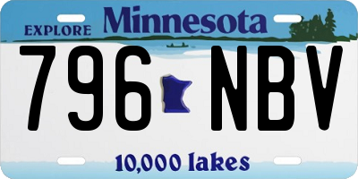 MN license plate 796NBV
