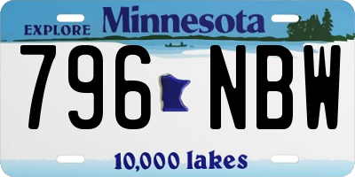 MN license plate 796NBW