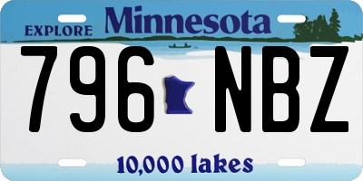 MN license plate 796NBZ