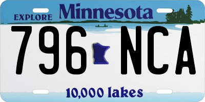 MN license plate 796NCA