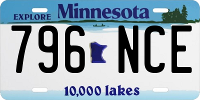 MN license plate 796NCE