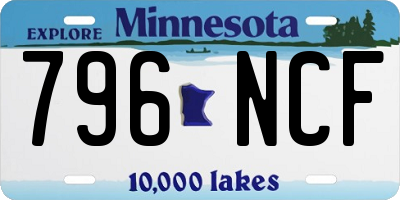 MN license plate 796NCF