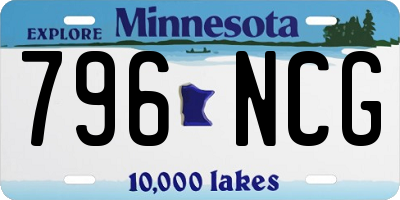 MN license plate 796NCG