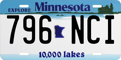 MN license plate 796NCI