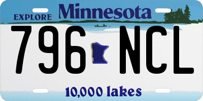 MN license plate 796NCL