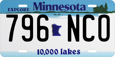 MN license plate 796NCO