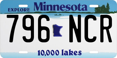 MN license plate 796NCR