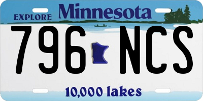 MN license plate 796NCS
