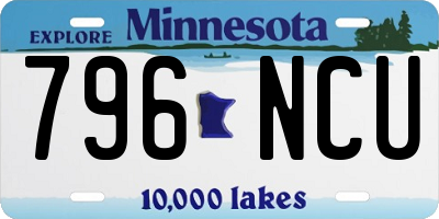 MN license plate 796NCU