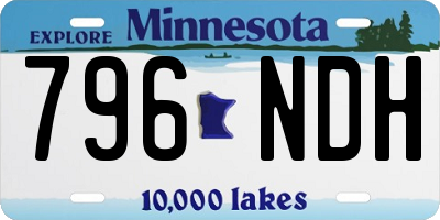 MN license plate 796NDH