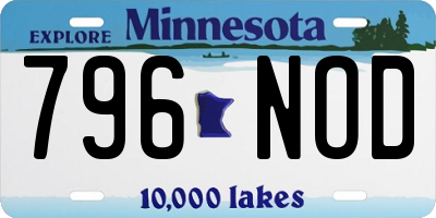 MN license plate 796NOD
