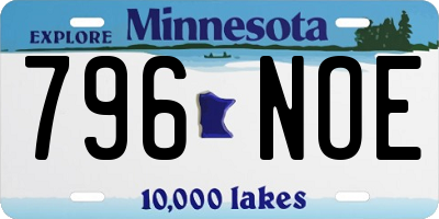 MN license plate 796NOE