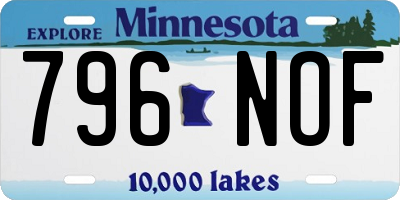 MN license plate 796NOF