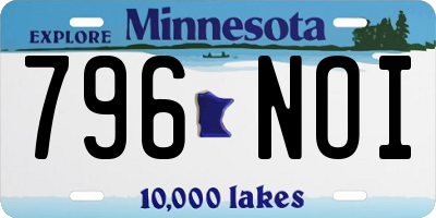MN license plate 796NOI