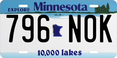 MN license plate 796NOK