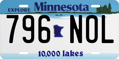 MN license plate 796NOL