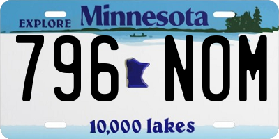 MN license plate 796NOM