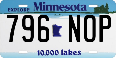 MN license plate 796NOP
