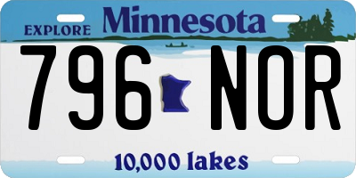 MN license plate 796NOR