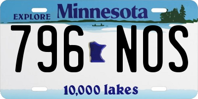 MN license plate 796NOS