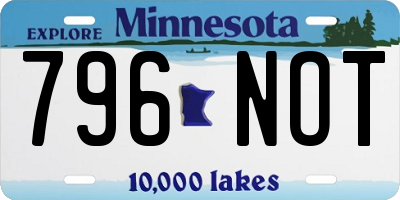 MN license plate 796NOT