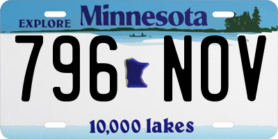 MN license plate 796NOV