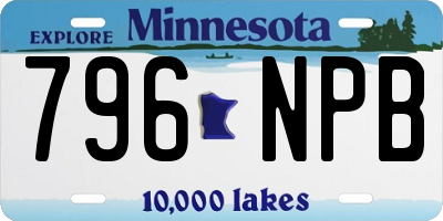 MN license plate 796NPB