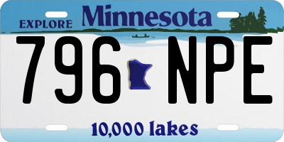 MN license plate 796NPE