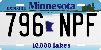 MN license plate 796NPF