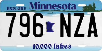 MN license plate 796NZA