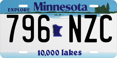 MN license plate 796NZC