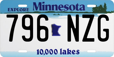 MN license plate 796NZG