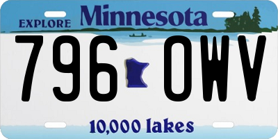 MN license plate 796OWV