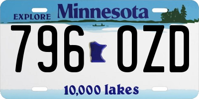 MN license plate 796OZD
