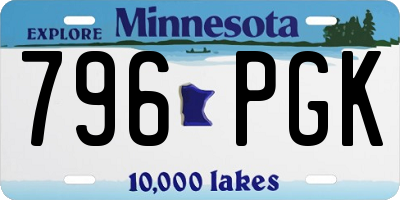 MN license plate 796PGK