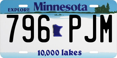 MN license plate 796PJM