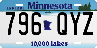 MN license plate 796QYZ