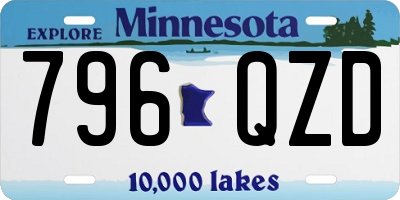 MN license plate 796QZD